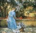 Woman in park by Hassam