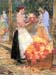 Woman sells flowers by Hassam
