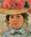 Women's Half-portrait with straw hat by Lovis Corinth