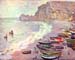 Etretat, the beach and La Porte d'Amont by Monet