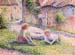 Children on a farm by Pissarro