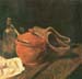 Still life with clay, wood and bottle by Van Gogh