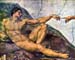 Creation of Adam detail by Michelangelo