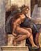 Creator God and youths, detail by Michelangelo