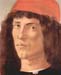 Portrait of a young man with red hat by Botticelli
