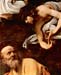 St. Matthew and the Angel detail by Caravaggio