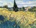 Green wheat field with cypress by Van Gogh