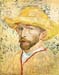 Self-Portait with straw hat by Van Gogh