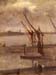 Dockyard of Chelsea, grey and silver by Whistler
