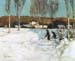 Snow shovels, New England by Hassam