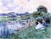 Woman reading by Hassam