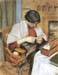 Elisabeth Gerhardt, stitching by August Macke