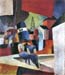 Picture with children on the wall - Dusiburger port by August Macke