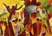 Small Zoological Garden in brown and yellow by August Macke
