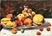Fruit still life on a white blanket by Lesser Ury