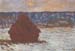 Haystacks, snow, covered the sky by Monet