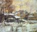 Snow at sunset, Argenteuil in the snow by Monet