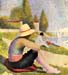 A swimming pool in AsniOres, detail by Seurat