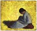 Girl seated on the lawn by Seurat