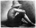 Sitting boy in straw hat by Seurat