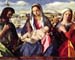 Madonna with John the Baptist and a saint by Bellini