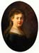 Portrait of Saskia with veil, Oval by Rembrandt