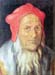 Portrait of a bearded man with red cap by Durer
