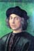 Portrait of a young man against a green background by Durer