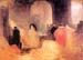 A dinner in a large room with people in costumes by Joseph Mallord Turner