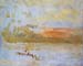 Sunset seen from a beach with breakwater by Joseph Mallord Turner