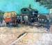 Gypsy camp with horse carriage by Van Gogh