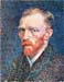Self-portrait with densely dotted background from right by Van Gogh
