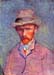 Self-portrait with gray hat by Van Gogh