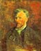 Self-portrait, with pipe, at a table by Van Gogh