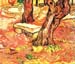 Stone bench in the garden of the hospital of Saint-Paul by Van Gogh