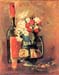 Vase of white carnations and rose and bottle by Van Gogh