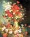 Vase with cornflowers and poppies, peonies and chrysanthemums by Van Gogh